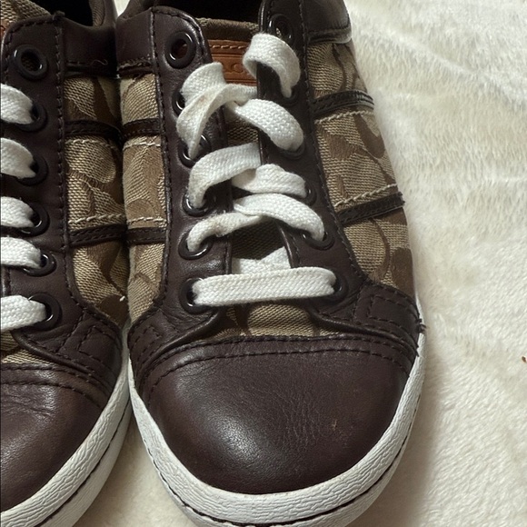 Coach Dark Brown and Tan Casual Sneakers - Picture 2 of 11